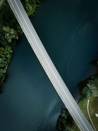 High angle view of bridge over river