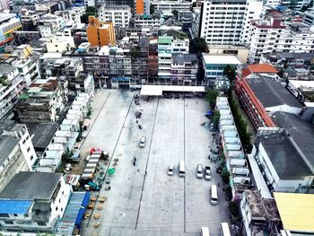 High angle view of city street