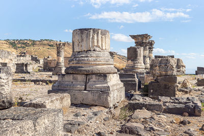 Old ruins of temple against sky