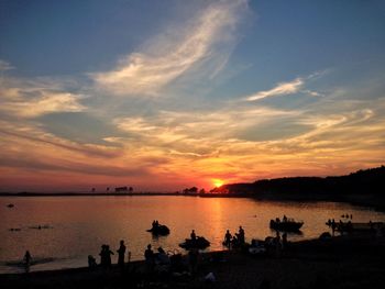 Scenic view of sea at sunset
