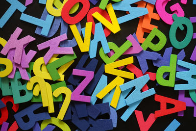 Full frame shot of multi colored text