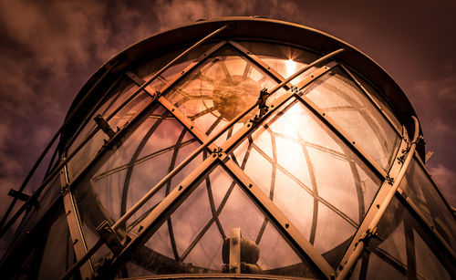 Ferris wheel against sky at sunset