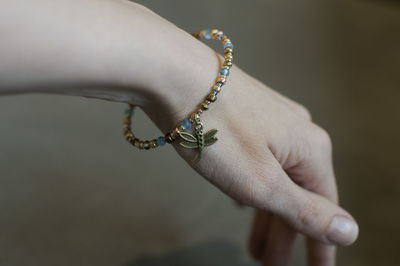 Close-up of hand with bracelet