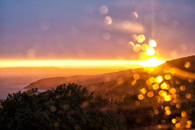 Scenic view of landscape at sunset