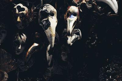 Close-up of masks