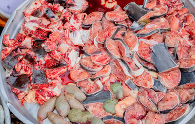 Full frame shot of chopped vegetables for sale