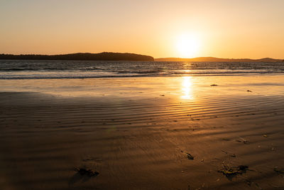 Scenic view of beach during sunset