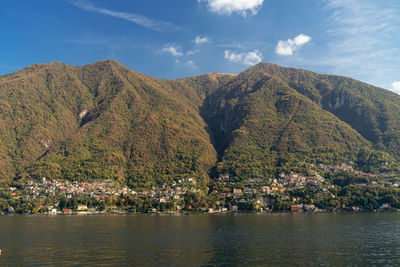 View of orea in lake como from the opposite shore