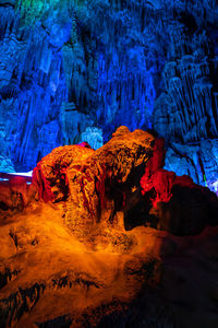 Rock formations at night