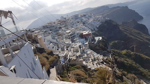 High angle view of townscape against sky