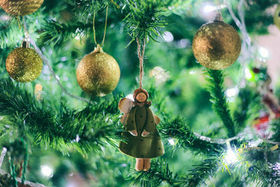 Christmas decoration hanging on tree
