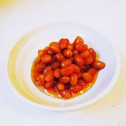 Close-up of strawberries in plate