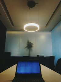 Illuminated lamp at home