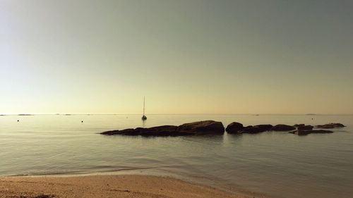 Scenic view of sea at sunset