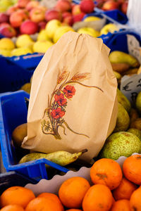 Close-up of fruits for sale in market