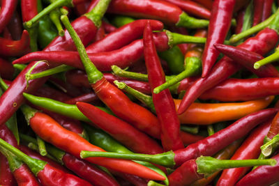 Full frame shot of red chili peppers