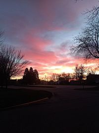 View of road at sunset