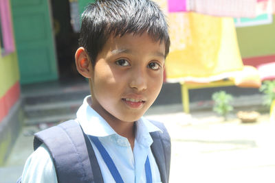 Close-up portrait of cute boy