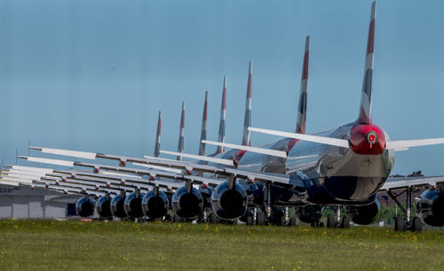 Multiple boeing aircraft in british airways livery 