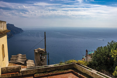 High angle view of sea against sky