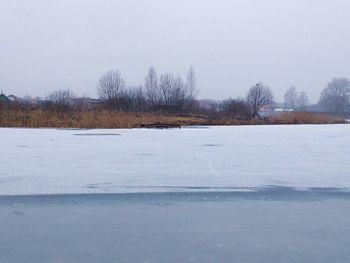Scenic view of snow covered landscape