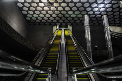 Low angle view of escalator