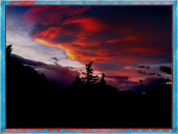 Silhouette of landscape at sunset