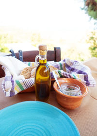 Close-up of food on table