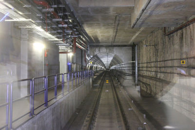 Interior of illuminated tunnel