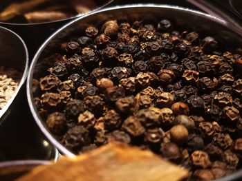 High angle view of coffee beans