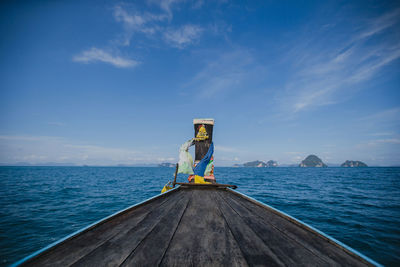 Scenic view of sea against blue sky