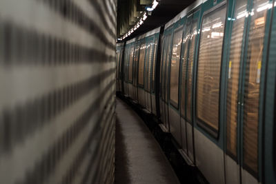 Empty metro at platform going to the terminal