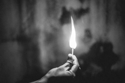 Close-up of woman in dark