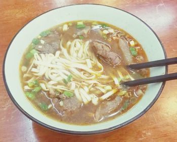 Close-up of soup in bowl