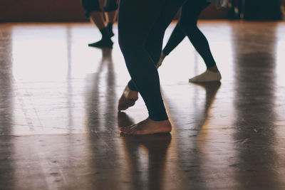 Low section of woman in dance studio
