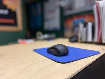 Close-up of laptop on table