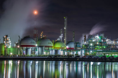 Night view of the waterfront factory area.