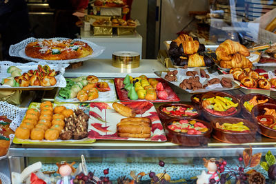 Various food for sale at store