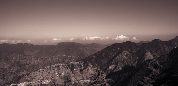 Scenic view of mountains against clear sky