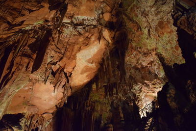 Low angle view of rock formation