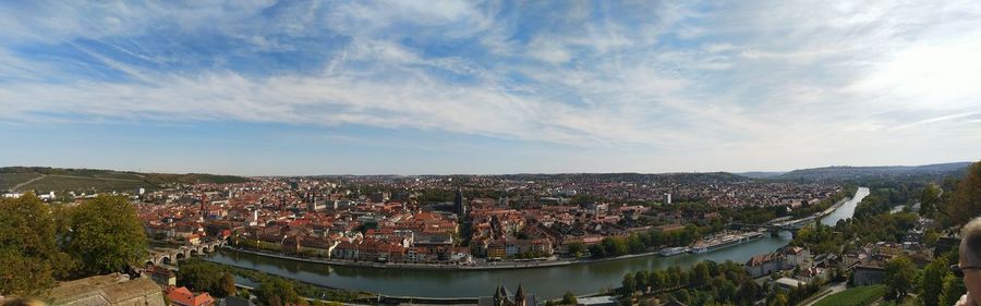 High angle view of townscape against sky