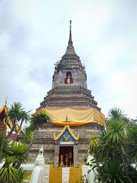 Low angle view of temple building against sky