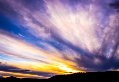 Scenic view of dramatic sky during sunset