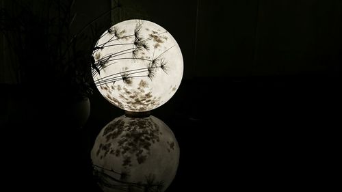 Close-up of reflection of light bulb