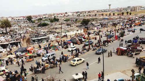 People on city street in morocco