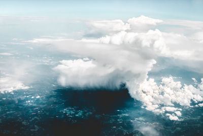 Aerial view of sea against sky