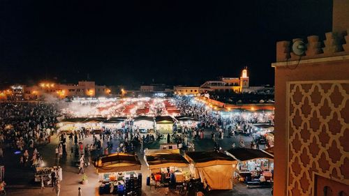 Illuminated city at night