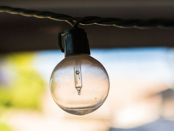 Close-up of electric lamp