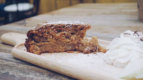 Close-up of cake on table