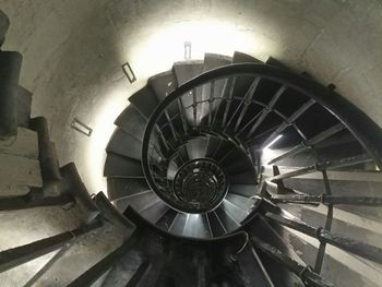 High angle view of spiral staircase